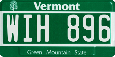 VT license plate WIH896
