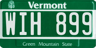 VT license plate WIH899