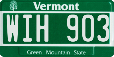 VT license plate WIH903