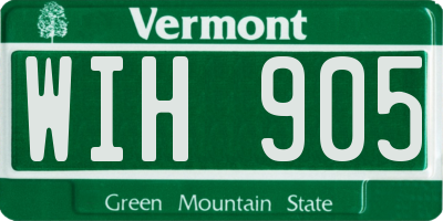 VT license plate WIH905