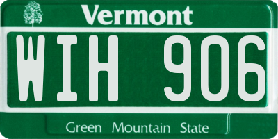VT license plate WIH906