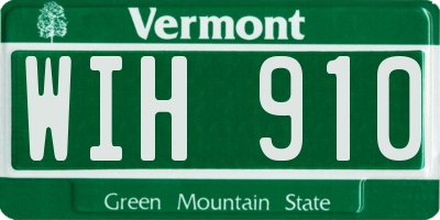 VT license plate WIH910
