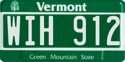 VT license plate WIH912