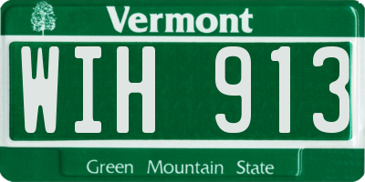 VT license plate WIH913