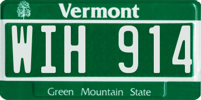 VT license plate WIH914