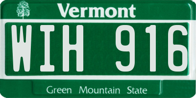 VT license plate WIH916