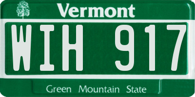 VT license plate WIH917
