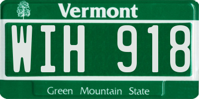 VT license plate WIH918