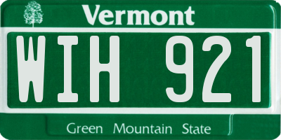 VT license plate WIH921