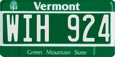 VT license plate WIH924