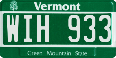 VT license plate WIH933