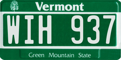 VT license plate WIH937