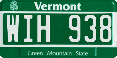 VT license plate WIH938