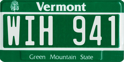 VT license plate WIH941