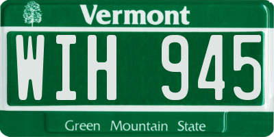 VT license plate WIH945