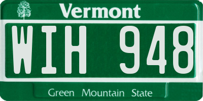 VT license plate WIH948