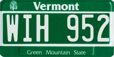 VT license plate WIH952