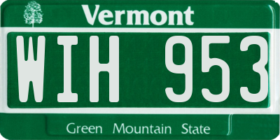VT license plate WIH953