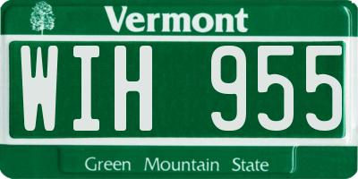 VT license plate WIH955