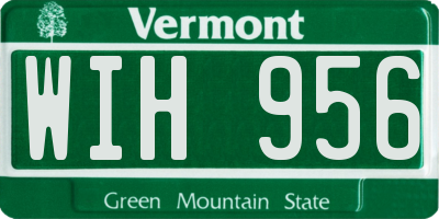 VT license plate WIH956