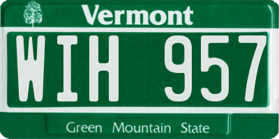 VT license plate WIH957