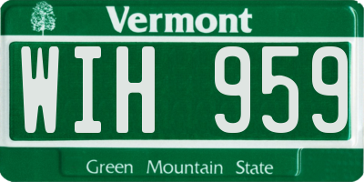 VT license plate WIH959