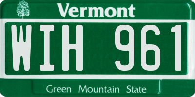 VT license plate WIH961