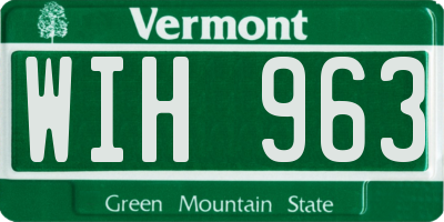 VT license plate WIH963