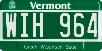 VT license plate WIH964