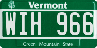 VT license plate WIH966