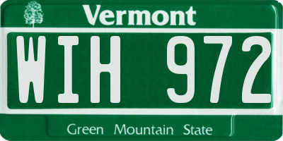 VT license plate WIH972