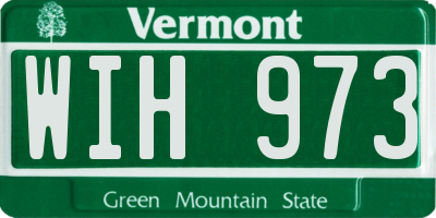 VT license plate WIH973