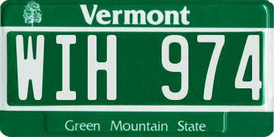 VT license plate WIH974