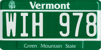 VT license plate WIH978