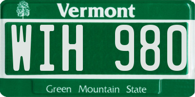 VT license plate WIH980