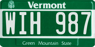 VT license plate WIH987