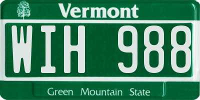 VT license plate WIH988