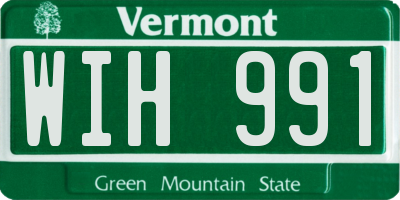 VT license plate WIH991
