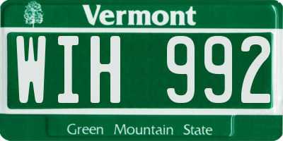 VT license plate WIH992