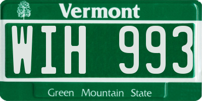 VT license plate WIH993
