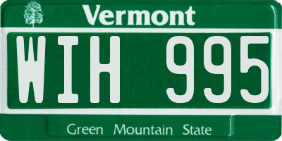 VT license plate WIH995