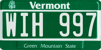 VT license plate WIH997