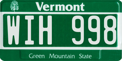 VT license plate WIH998