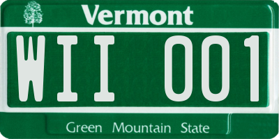 VT license plate WII001