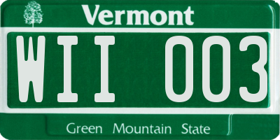 VT license plate WII003