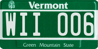 VT license plate WII006