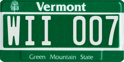 VT license plate WII007