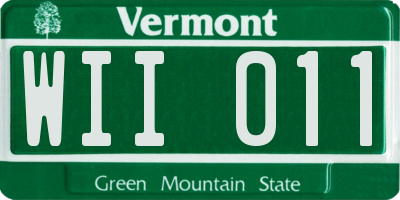 VT license plate WII011