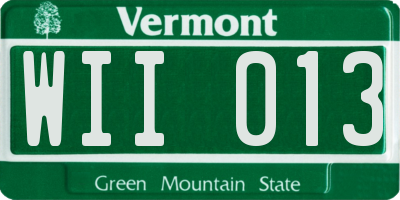VT license plate WII013