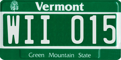VT license plate WII015
